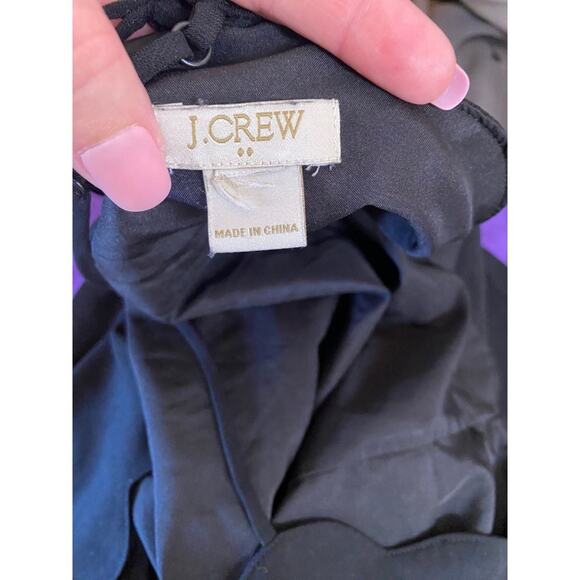 J Crew Black Scallop Cami Size Large Tank Top Blouse - Picture 3 of 4